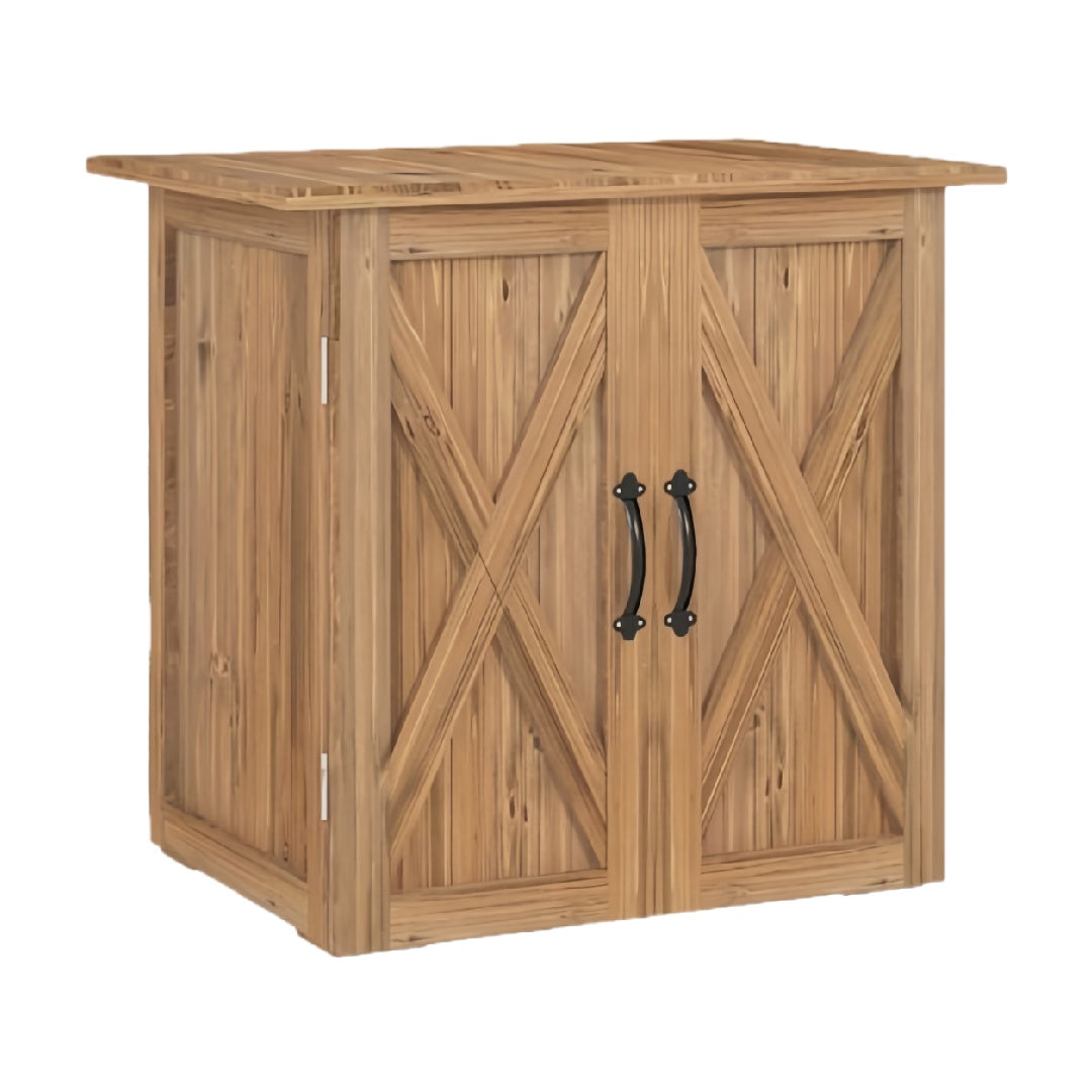Solid Wood Rustic Storage Cabinet with Double Barn Doors